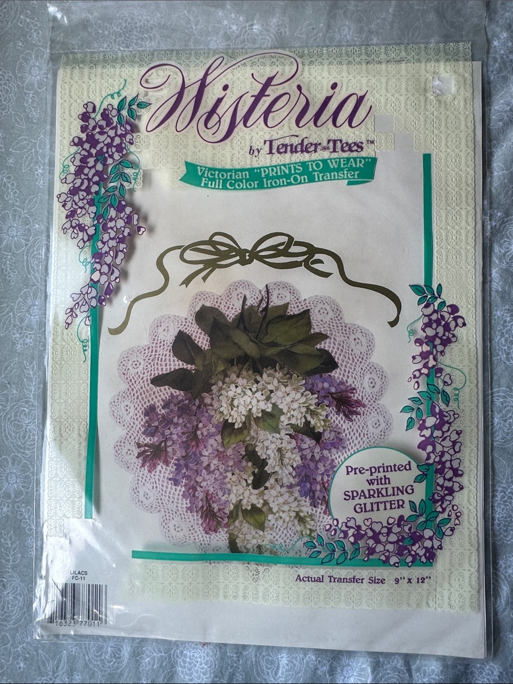 Wisteria Iron-On Transfer by — Purple Floral Design